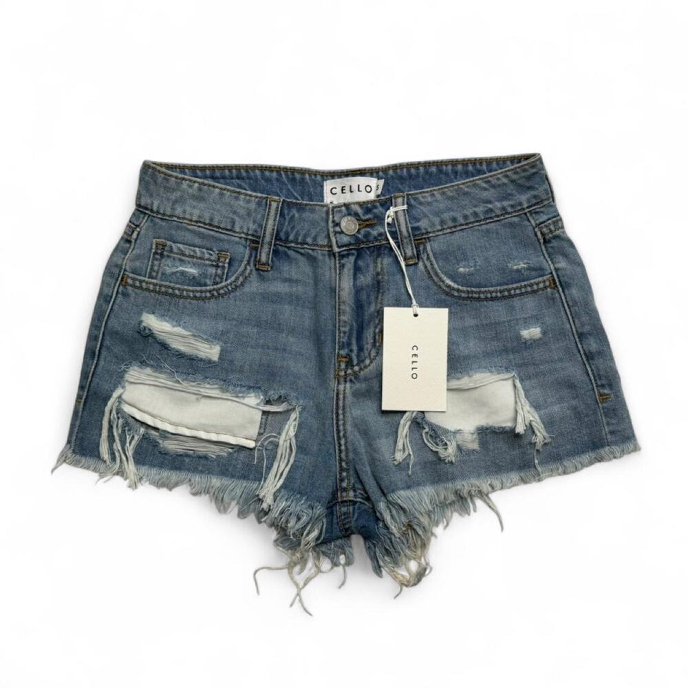 Cello Denim Casual Distressed Cute Going Out Summer Shorts Womens size XS NWT